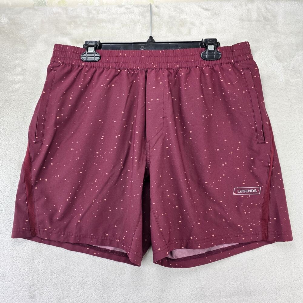 Legends Shorts Mens XL Red Luka HD Performance Running Splatter Zip Pocket